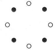 viele Kreise in einem Kreis angeordnet abwechselnd wei schwarz